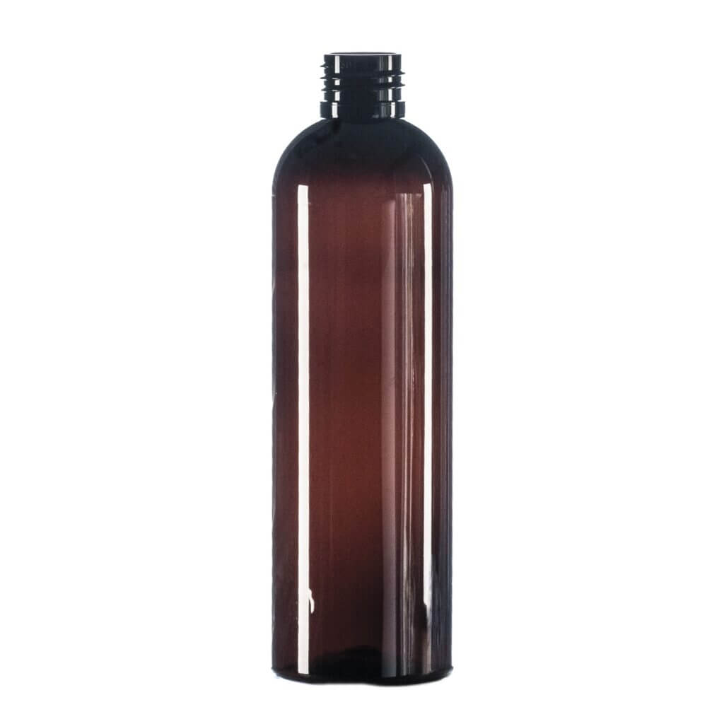 250ml Amber PET Tall Boston Round Bottle, 24/410