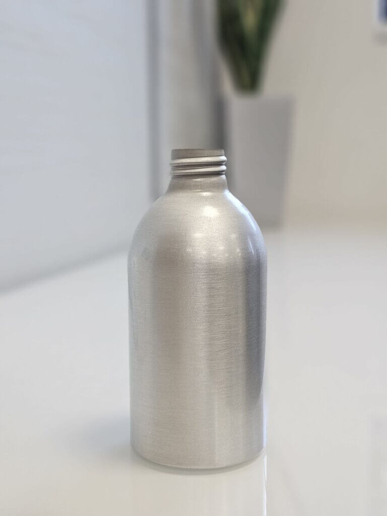 300ml Dumpy Brushed Aluminium Bottle, 28/410